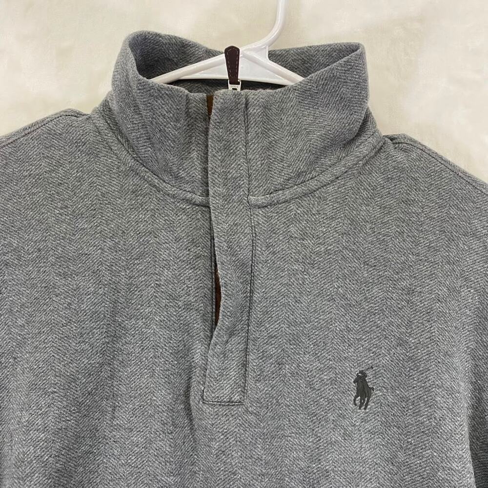 Polo Ralph Lauren Men's Gray Long Sleeve Quarter Zip Pullover Sz M - Picture 3 of 8